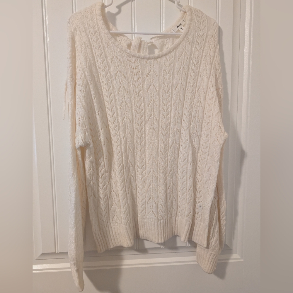 Mine Cream Crew Neck Cable Knit Sweater